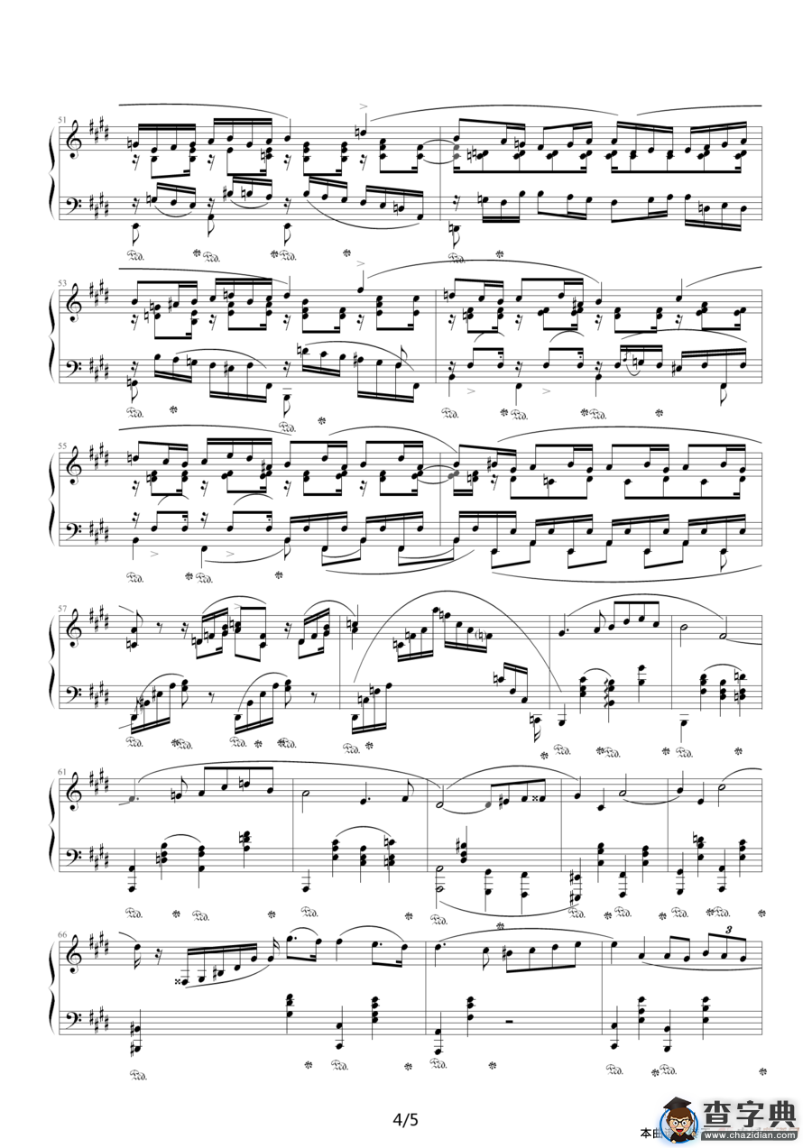 E大调夜曲，Op.62,No.2（肖邦第18号夜曲）钢琴谱