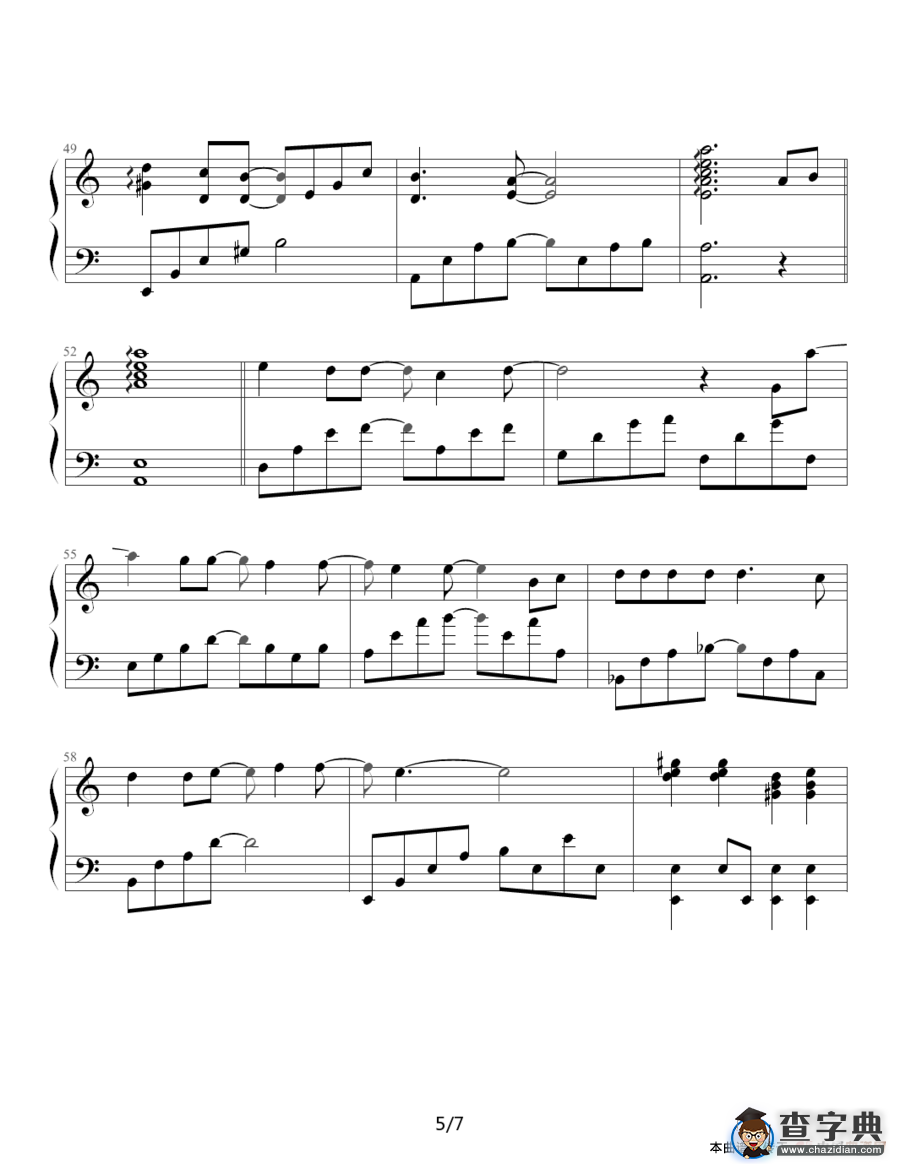 从开始到现在（冬季恋歌主题曲，柔情演奏版）钢琴谱