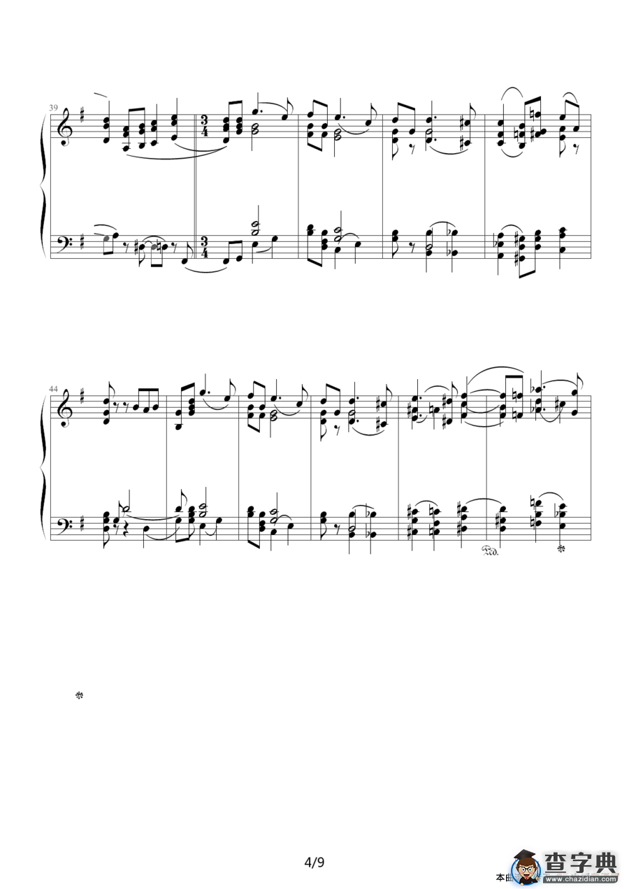 船歌（柴科夫斯基作曲版）钢琴谱