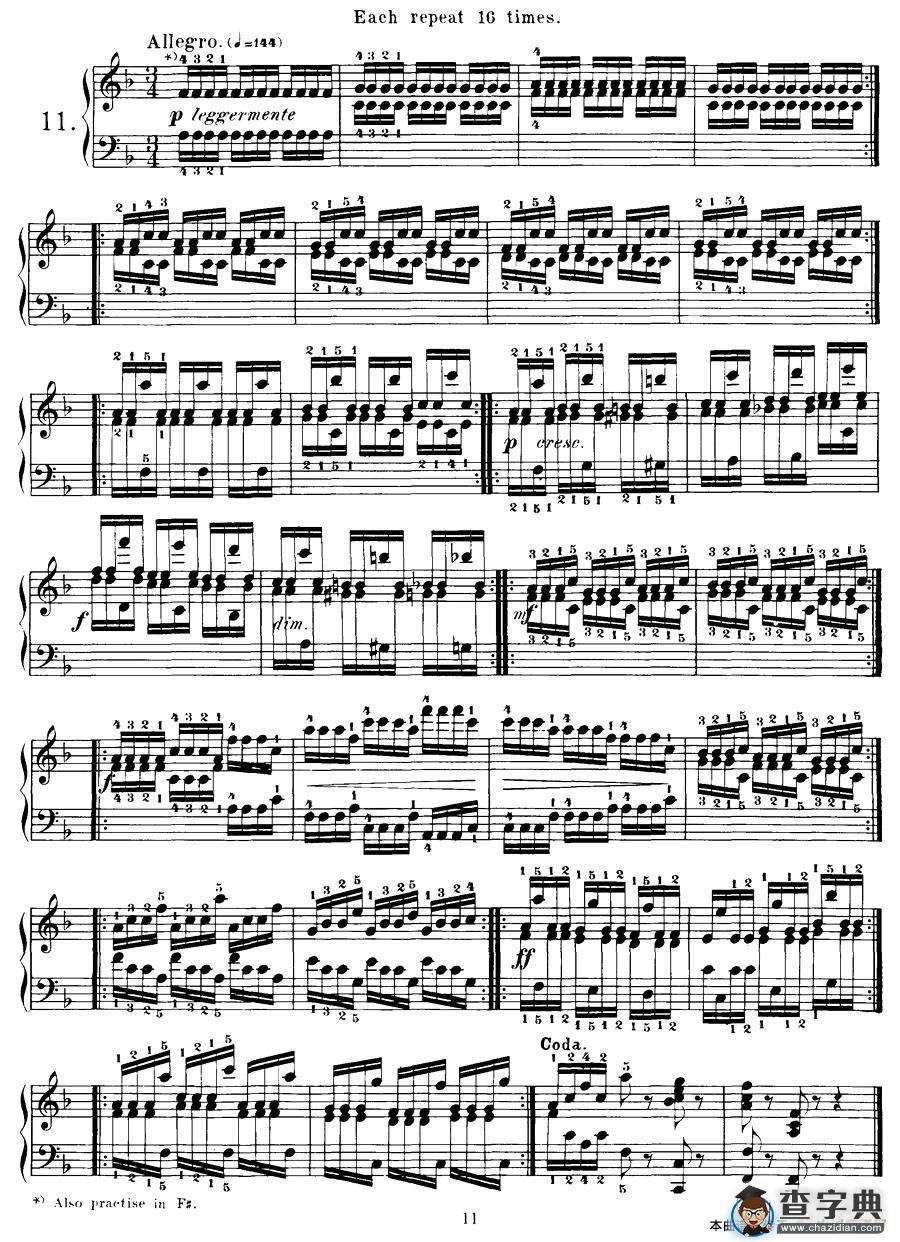 Czerny - 40 Daily Exerci Op.337（11—15）（40首日常训练曲）钢琴谱