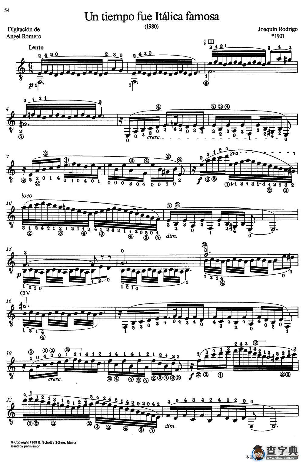 Joaquin Rodrigo Music for Guitar（罗德里戈吉他音乐P54-60）（古典吉他）吉他谱