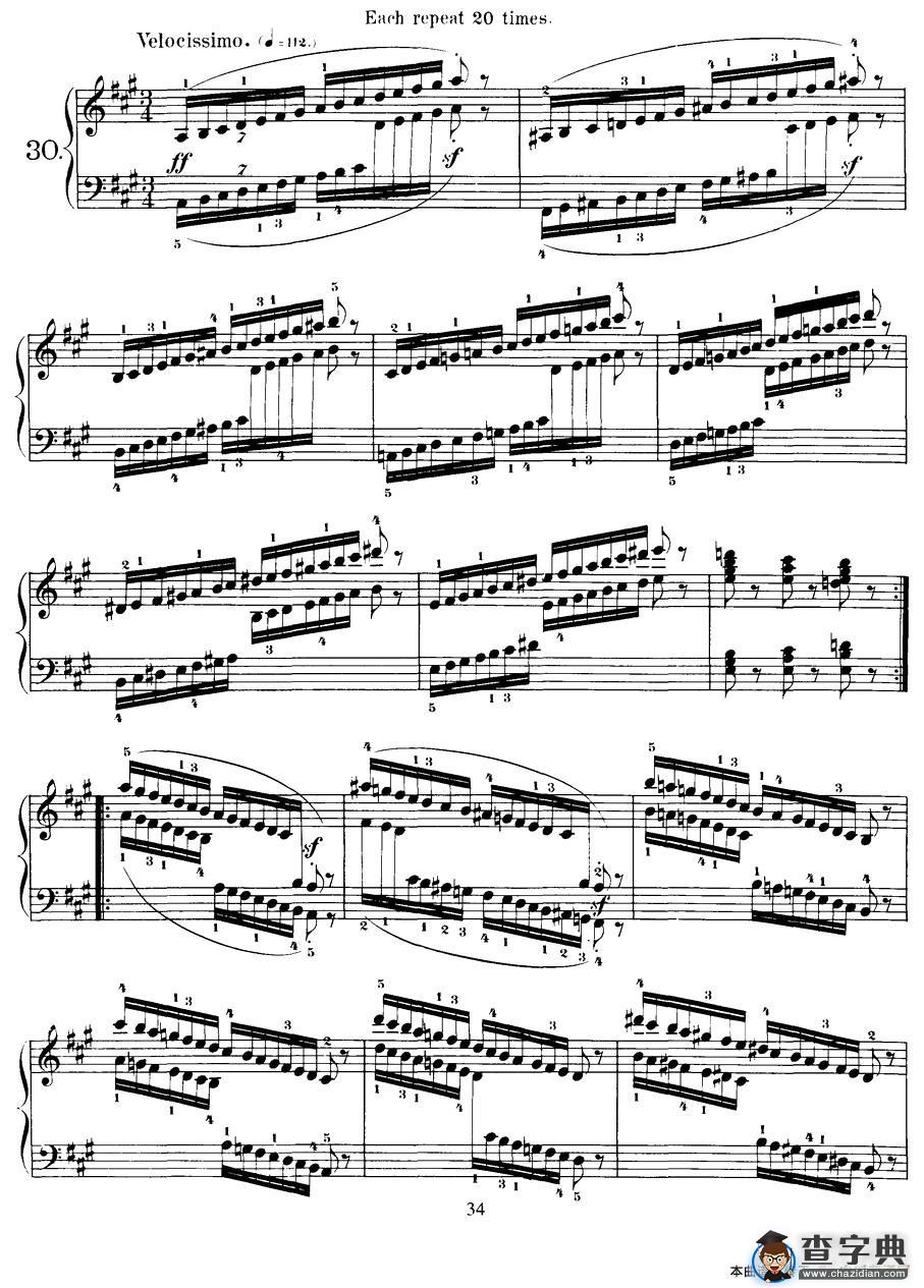 Czerny - 40 Daily Exerci Op.337（25—30）（40首日常训练曲）钢琴谱