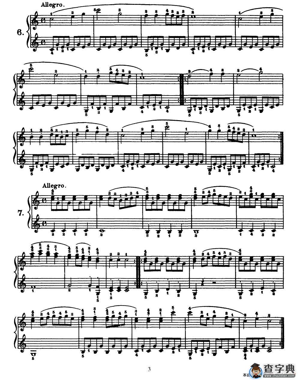 One Hundred and Ten Easy and Progressive Exercises Op.453（车尔尼110首简易练习曲 1——10）钢琴谱