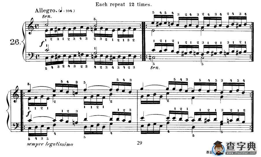 Czerny - 40 Daily Exerci Op.337（25—30）（40首日常训练曲）钢琴谱