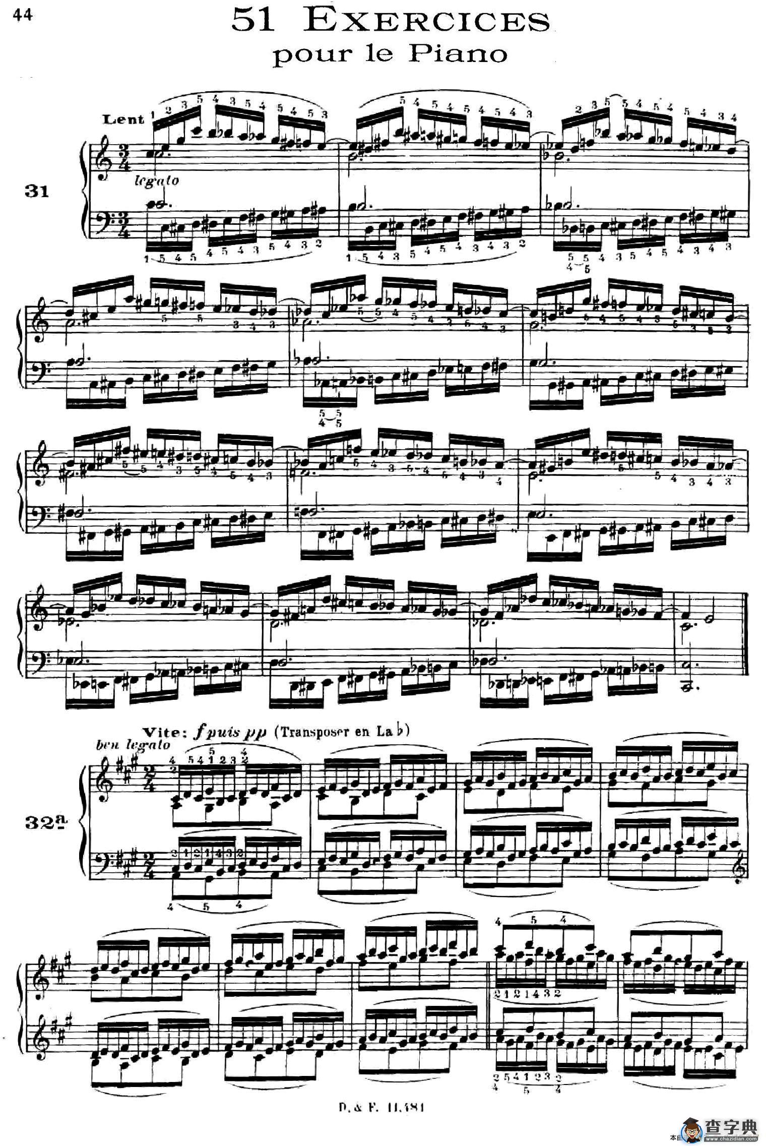 51 Exercises, WoO 6（51首钢琴练习 31—37）钢琴谱