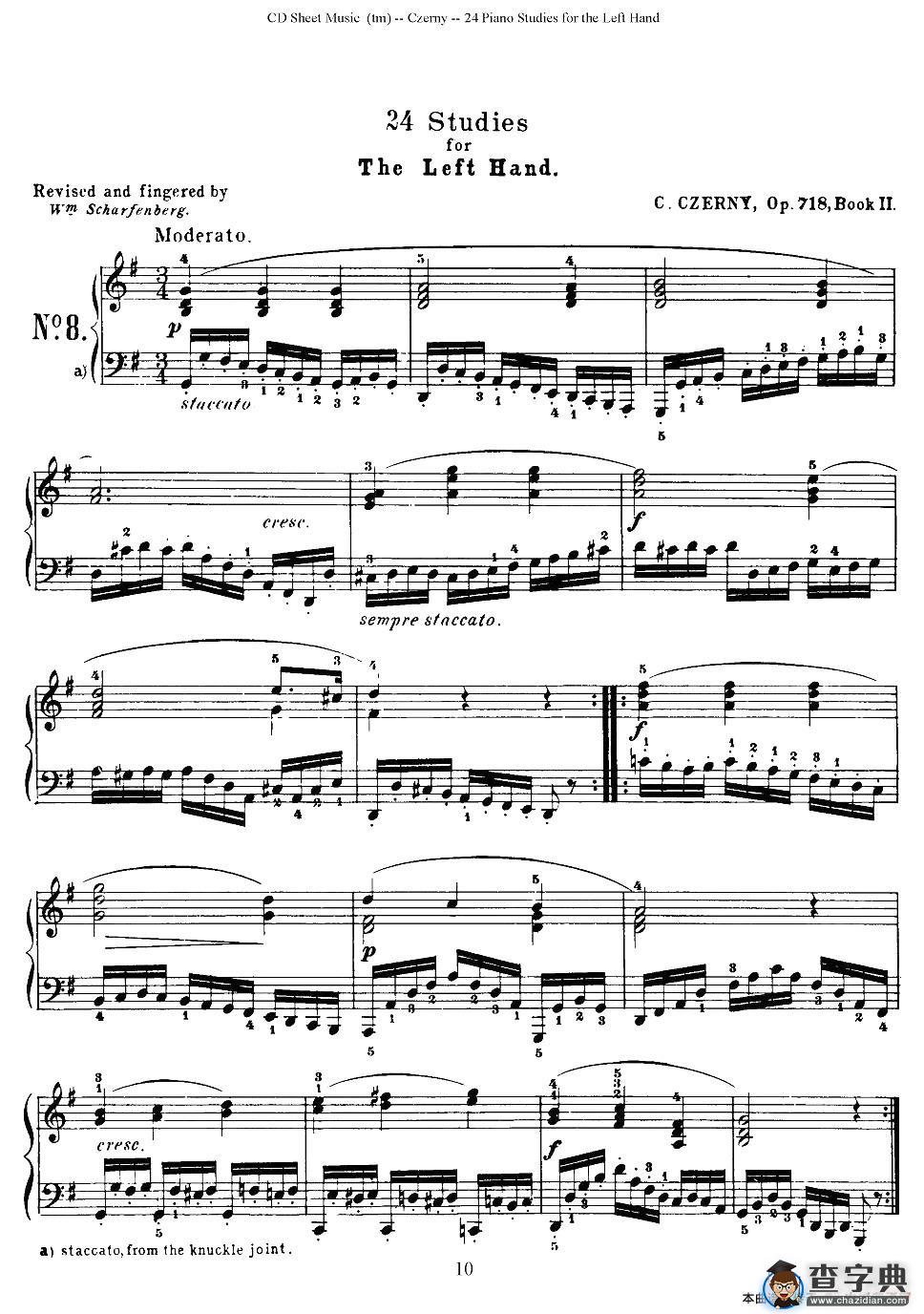 Czerny - 24 Piano Studie（8—16）（车尔尼 - 24首钢琴练习曲）钢琴谱