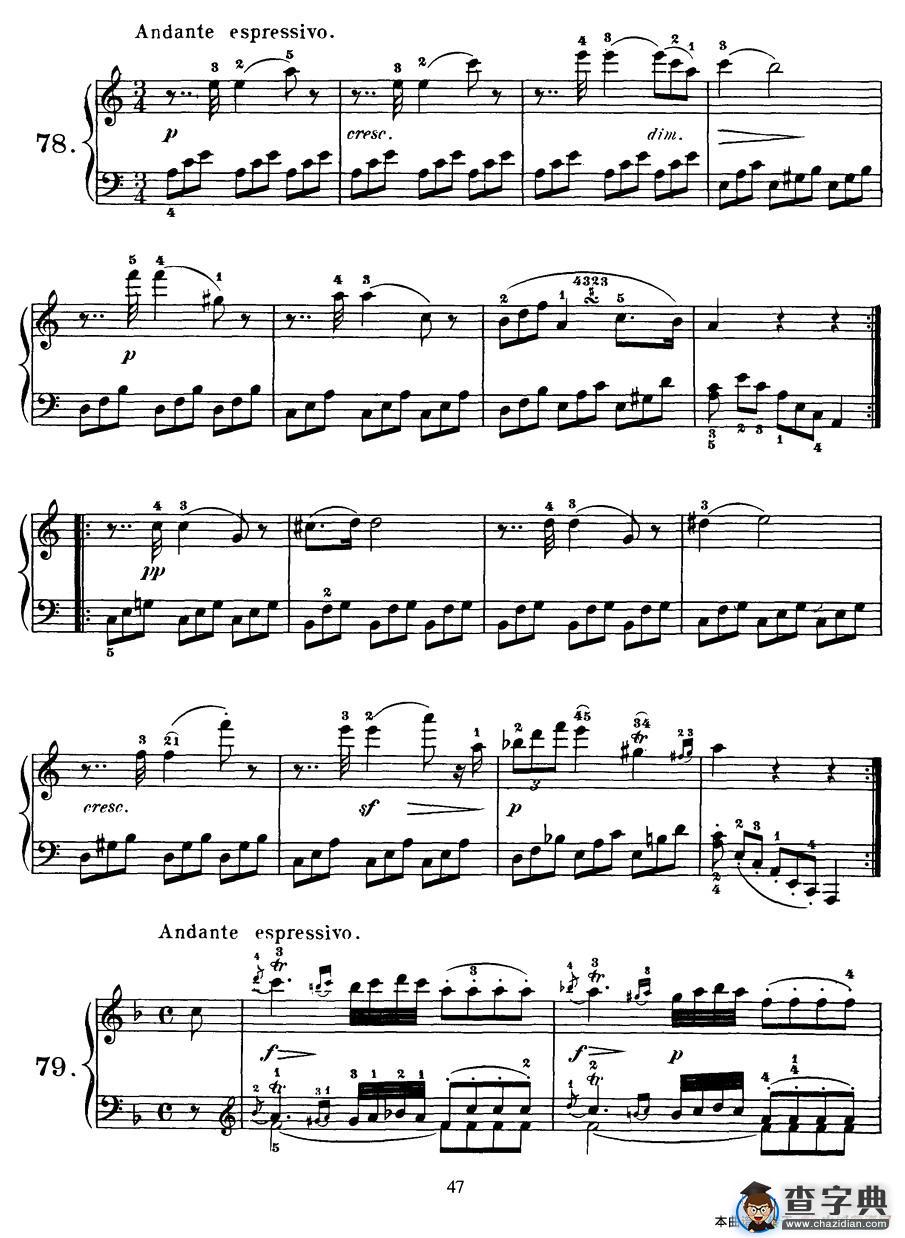 Czerny - 100 Progressive Studies Op.139（69—77）钢琴谱