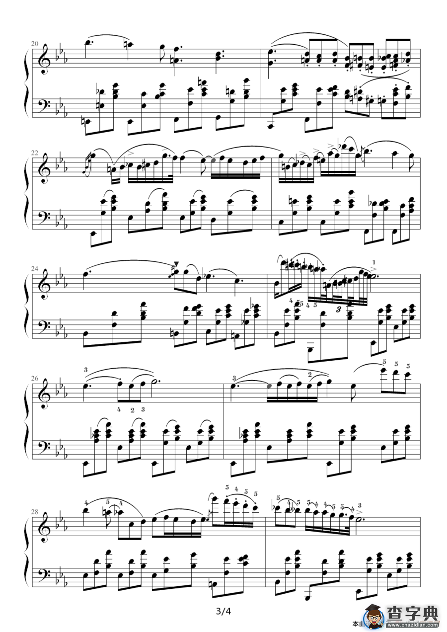 降E大调夜曲，Op.9,No.2（肖邦第2号夜曲）钢琴谱