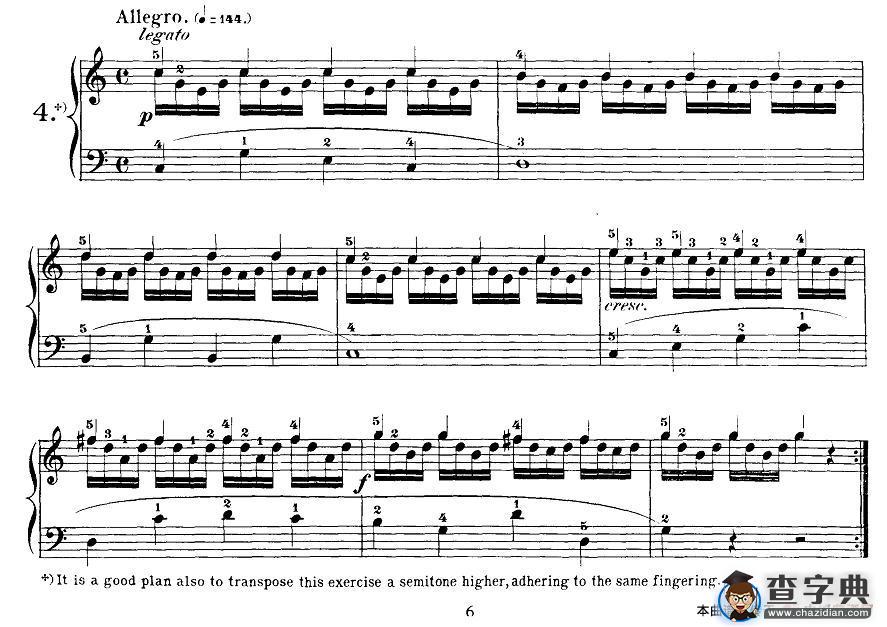 Czerny - 30 New Studies - 4（车尔尼Op849 - 30首练习曲）钢琴谱