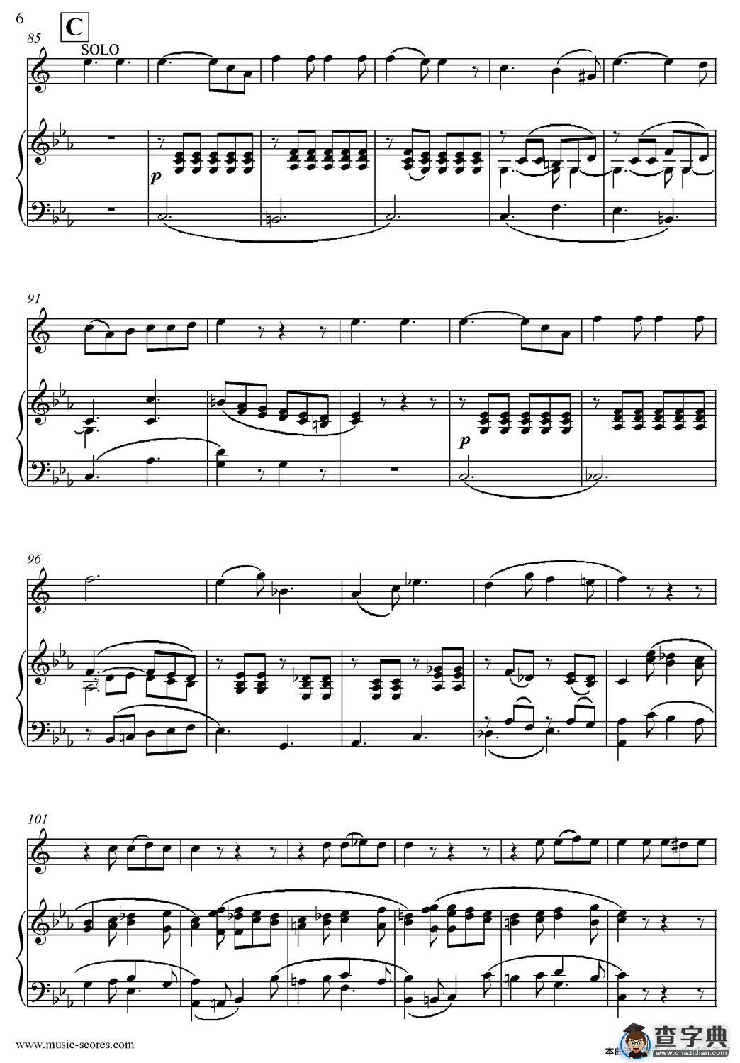 Mozart：Concerto KV495 No.4-3st Rondo 回旋曲（中音萨克斯+钢琴伴奏）萨克斯谱