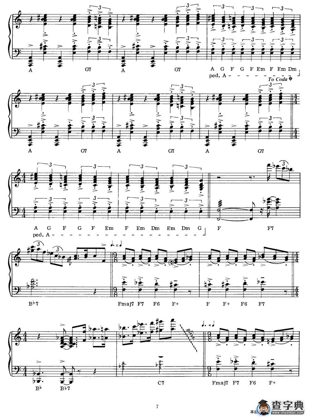 Blue Rondo A La Turque（蓝色回旋曲）钢琴谱