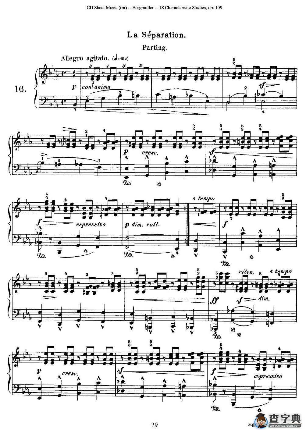 Burgmuller - 18 Characteristic Studies（16）钢琴谱