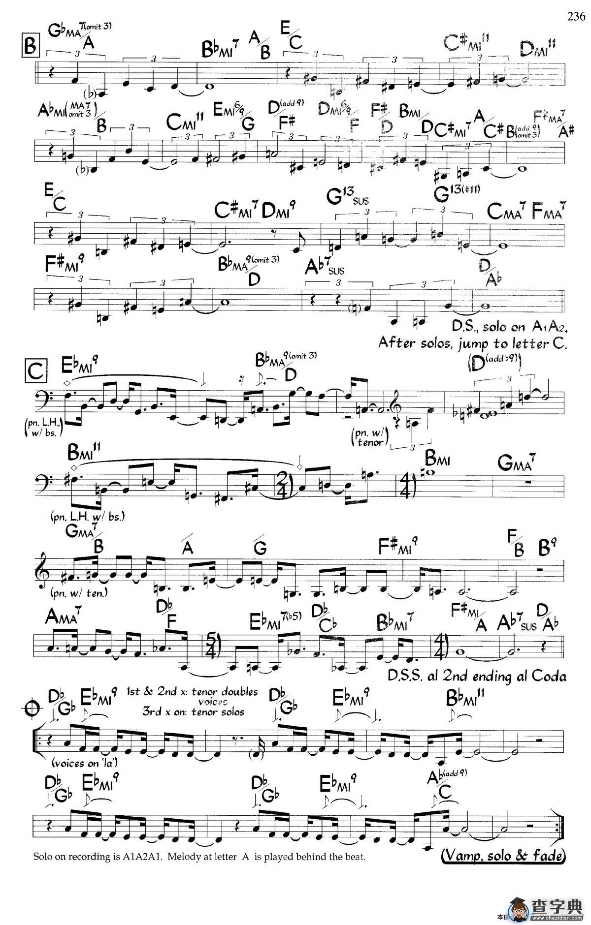 Man Facing North（爵士钢琴曲）钢琴谱