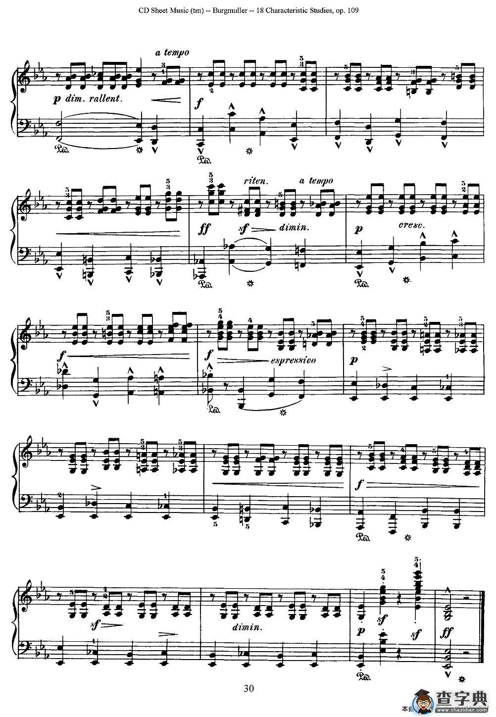Burgmuller - 18 Characteristic Studies（16）钢琴谱