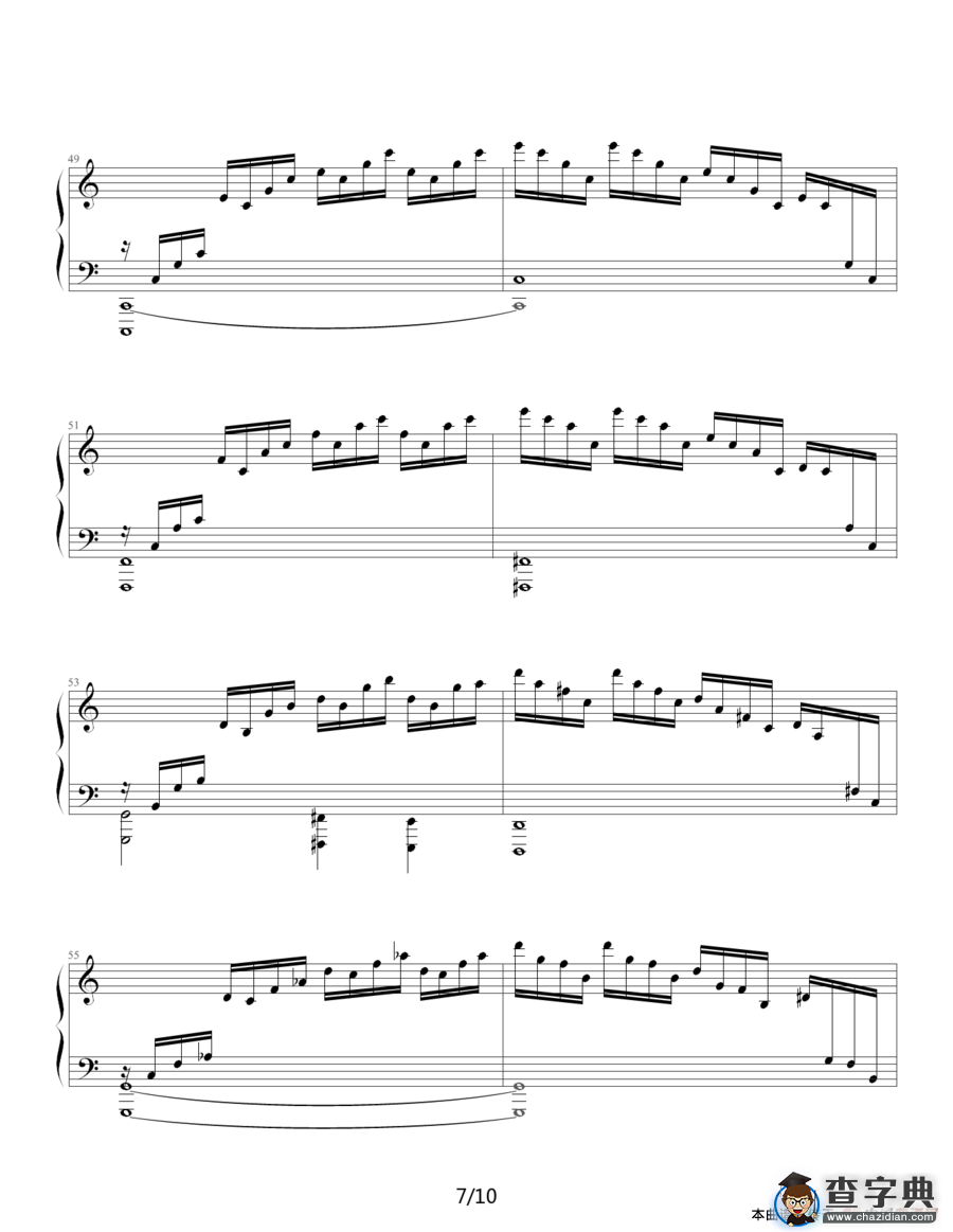 练习曲 Op.10 No.1（ 逃亡圣咏曲）钢琴谱