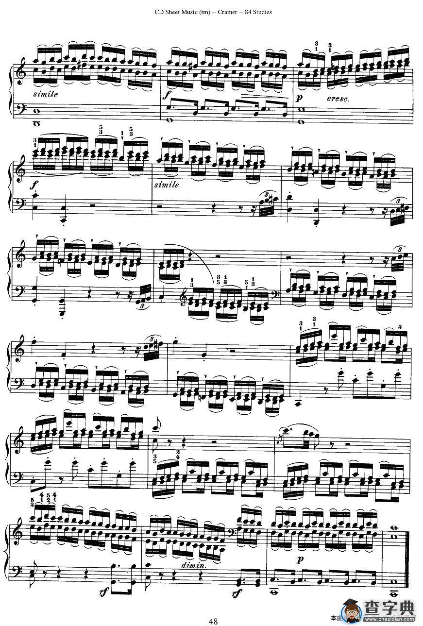 Cramer - 84 exercices（51—55）（克拉莫84首钢琴练习曲）钢琴谱