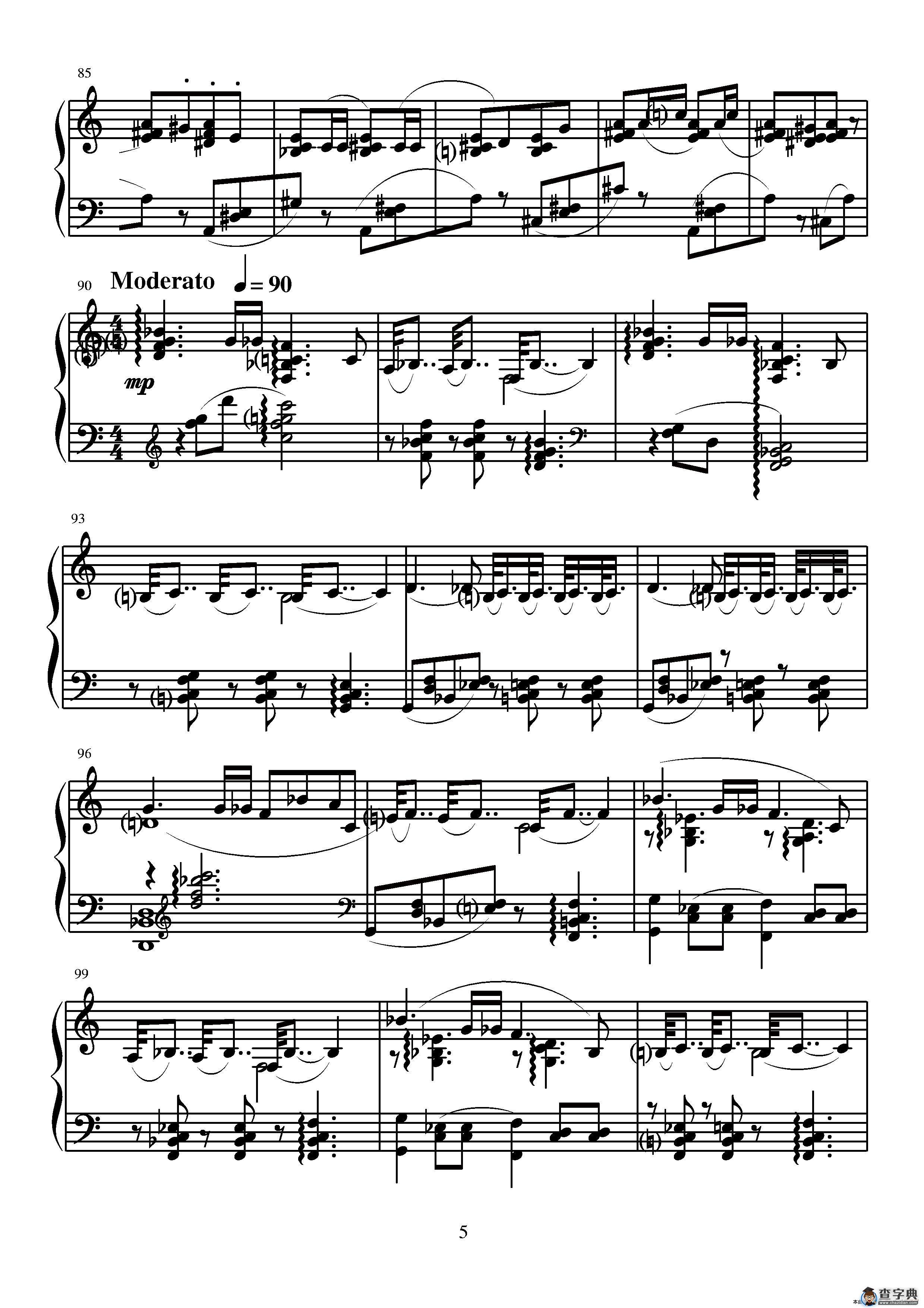 第四钢琴奏鸣曲（第三乐章）简谱