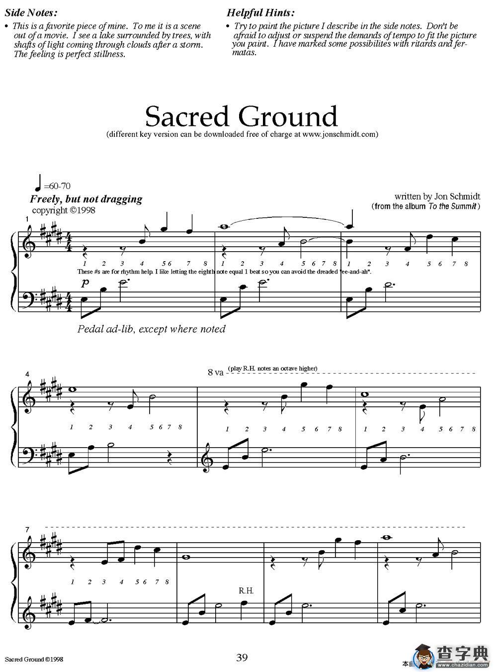 Sacred Ground钢琴谱