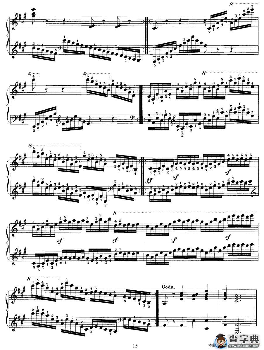 Czerny - 40 Daily Exerci Op.337（11—15）（40首日常训练曲）钢琴谱