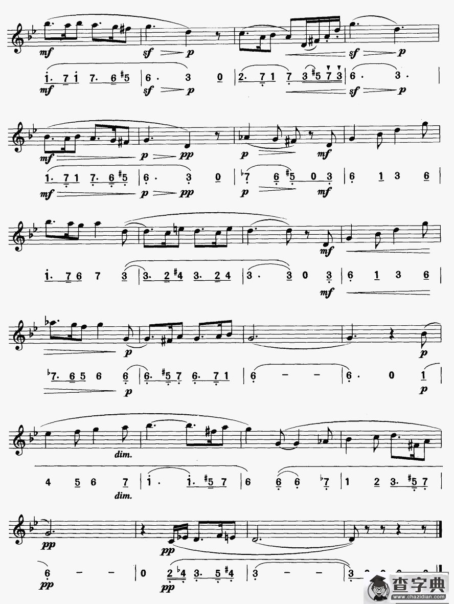 西西里舞曲（简线合谱）萨克斯谱