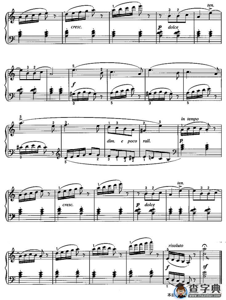 布尔格缪勒-25首钢琴进阶练习曲 Op.100（2、阿拉伯风格曲）钢琴谱