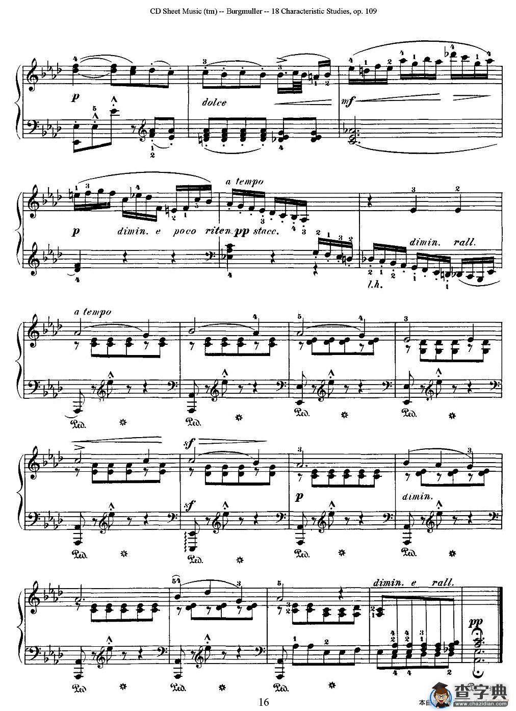 Burgmuller - 18 Characteristic Studies（9）钢琴谱