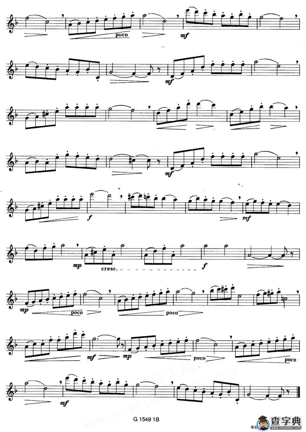 50首经典萨克斯管练习曲（11—20）萨克斯谱