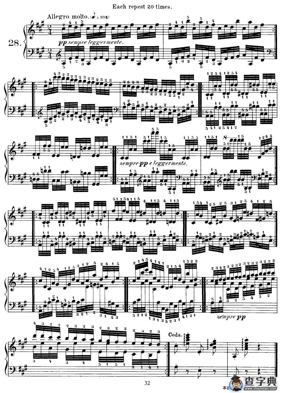 Czerny - 40 Daily Exerci Op.337（25—30）（40首日常训练曲）钢琴谱