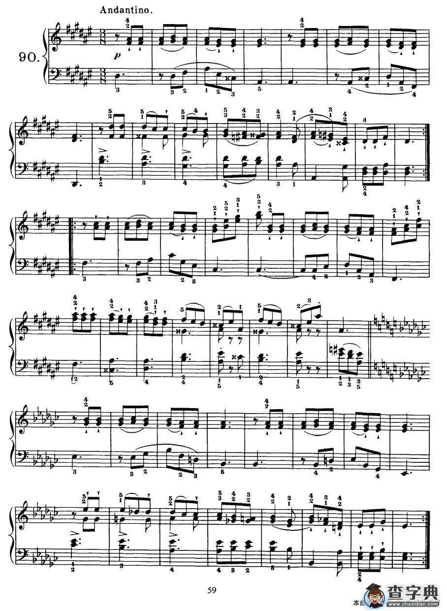 Czerny - 100 Progressive Studies Op.139（84—90）钢琴谱