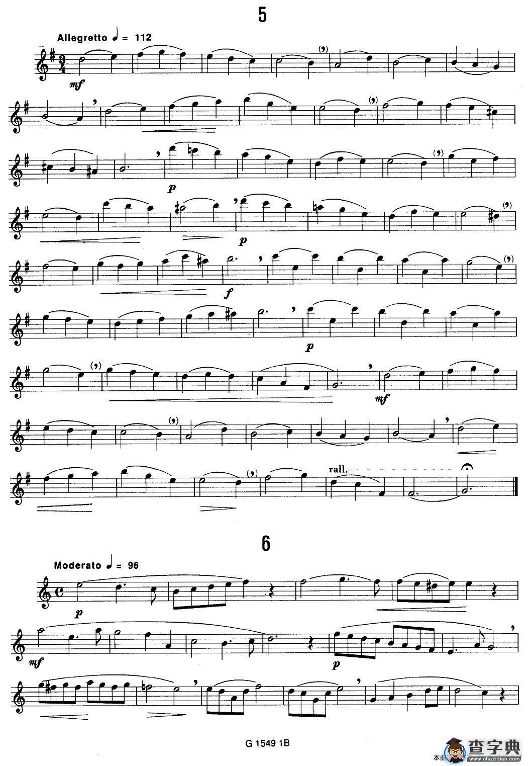 50首经典萨克斯管练习曲（1—10）萨克斯谱