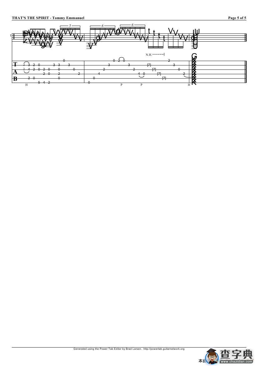 tommy emmanuel：thats the spirit（指弹吉它）吉他谱