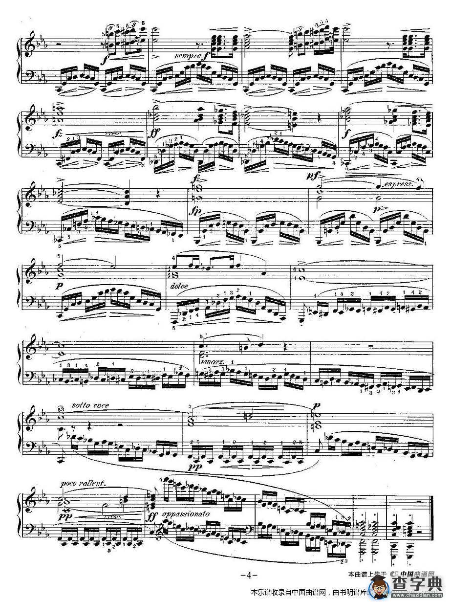 肖邦钢琴练习曲，Op.10之十二钢琴谱