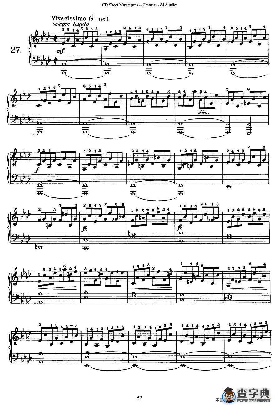 Cramer - 84 exercices（26—30）（克拉莫84首钢琴练习曲）钢琴谱