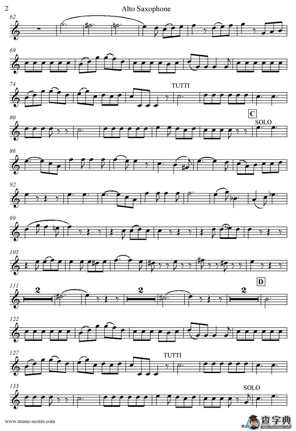 Mozart：Concerto KV495 No.4-3st Rondo 回旋曲（中音萨克斯）萨克斯谱