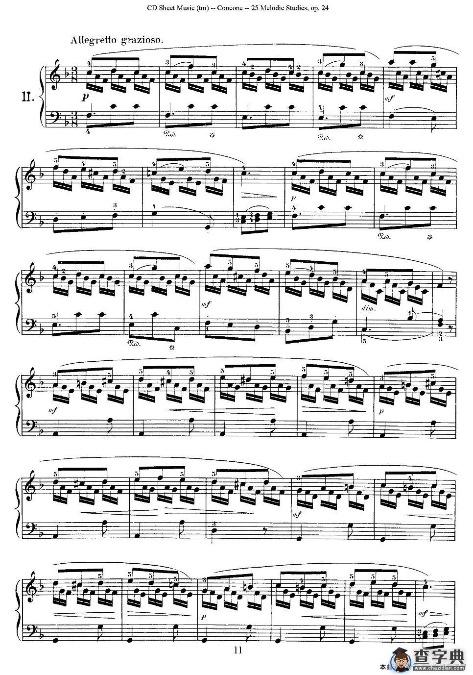 Concone - 25 Melodic Studies easy and progressive（11—15）钢琴谱