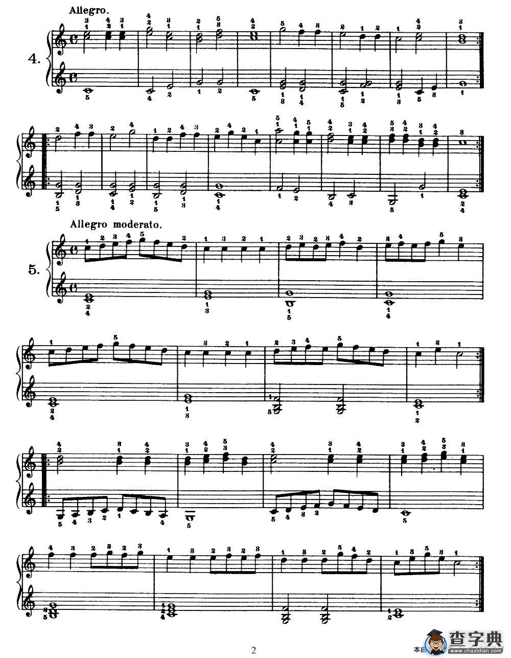 One Hundred and Ten Easy and Progressive Exercises Op.453（车尔尼110首简易练习曲 1——10）钢琴谱