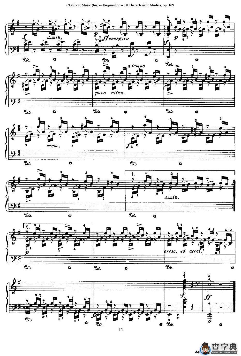 Burgmuller - 18 Characteristic Studies（8）钢琴谱