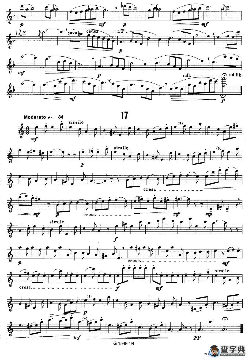 50首经典萨克斯管练习曲（11—20）萨克斯谱