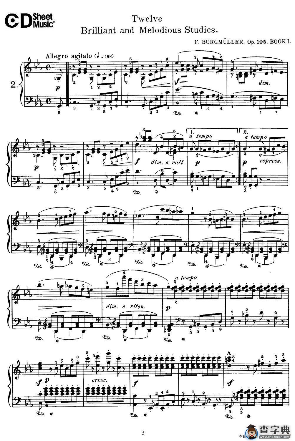 Burgmuller - 12 Brillian and Melodious Studies（2）钢琴谱