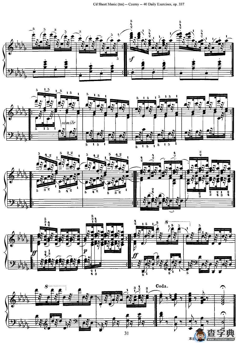 Czerny - 40 Daily Exerci Op.337（25—30）（40首日常训练曲）钢琴谱