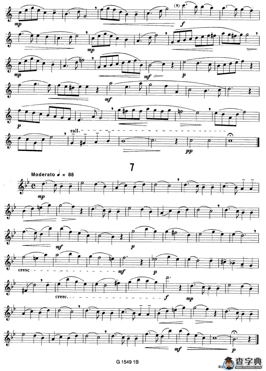 50首经典萨克斯管练习曲（1—10）萨克斯谱