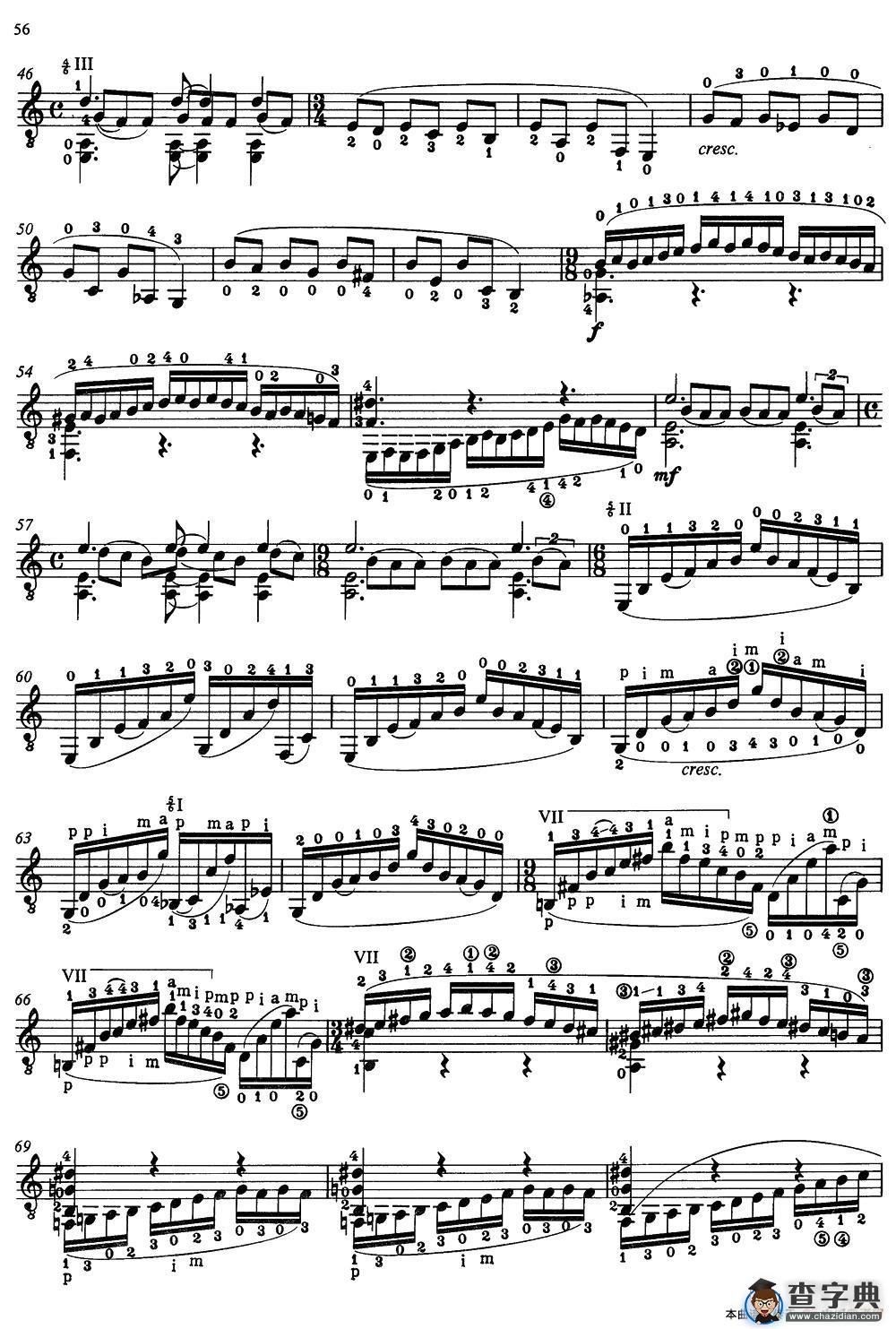 Joaquin Rodrigo Music for Guitar（罗德里戈吉他音乐P54-60）（古典吉他）吉他谱