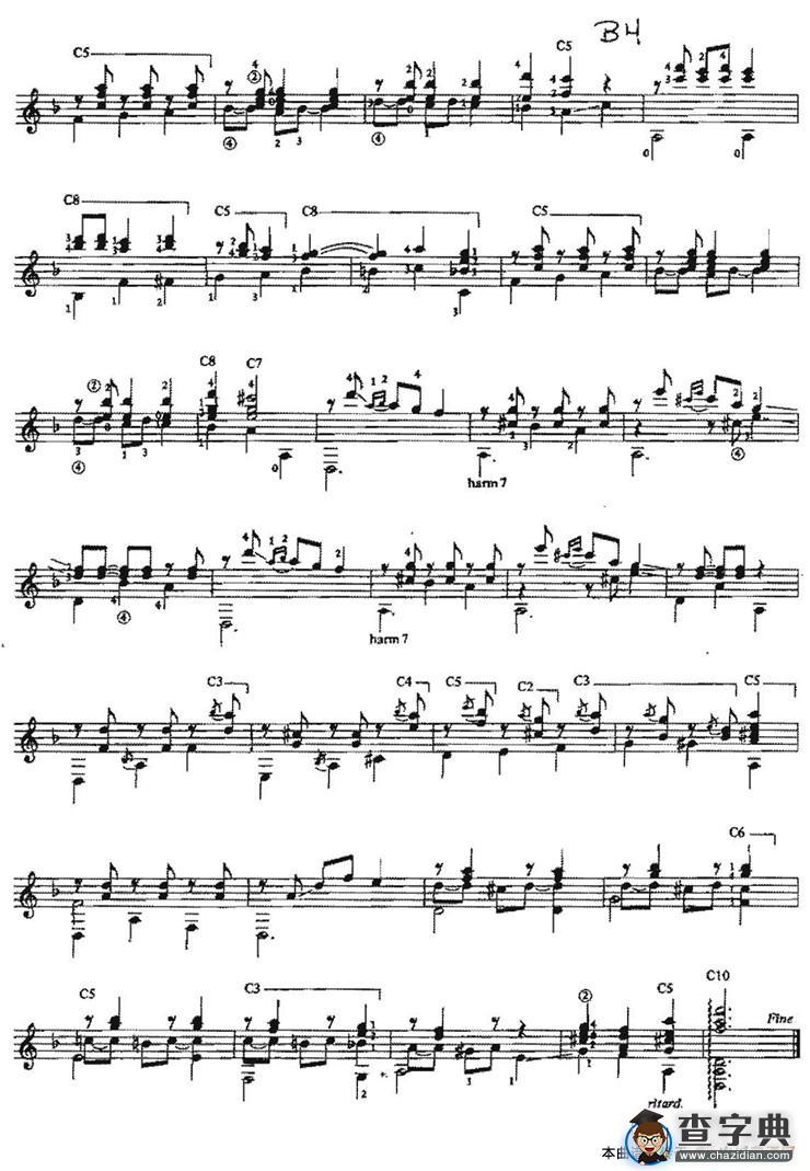 Aire de Zamba（古典吉他）吉他谱