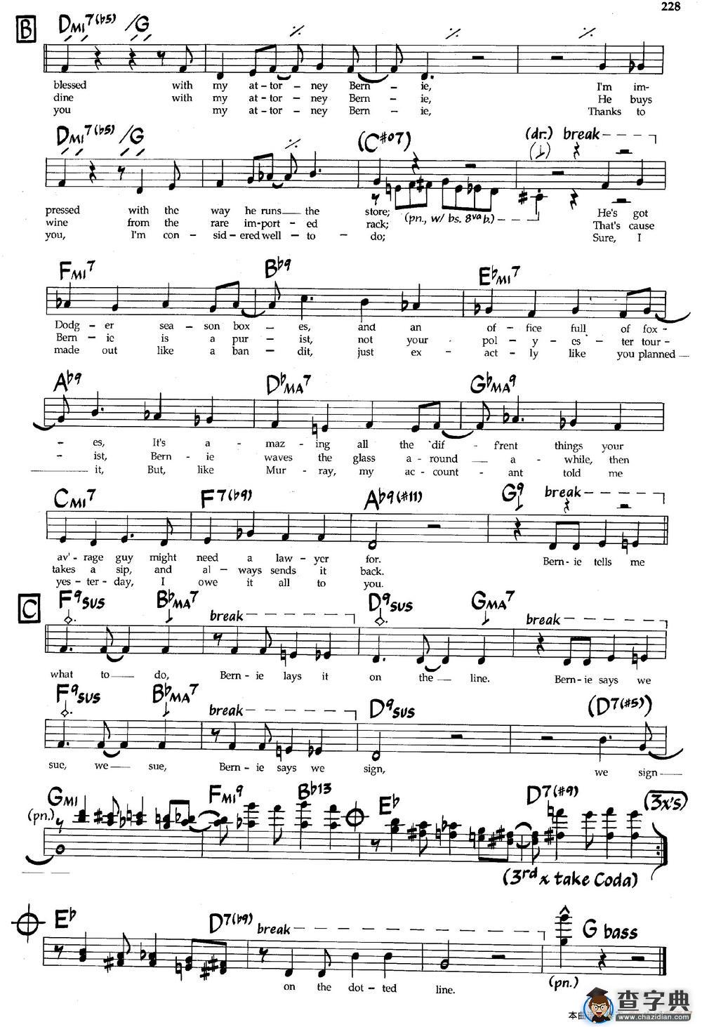 My Attorney Bernie（爵士钢琴曲）钢琴谱