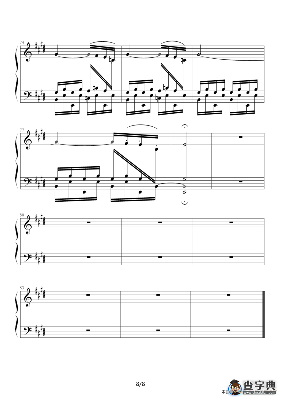 Chopin.肖邦 练习曲 Op.10 No.3 离别曲钢琴谱