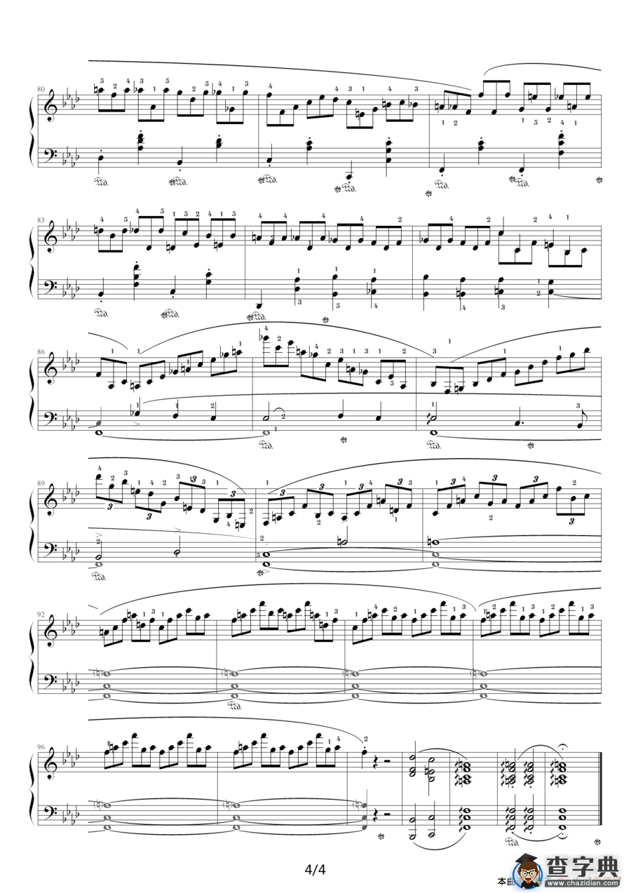 f小调夜曲，Op.55,No.1（肖邦第15号夜曲）钢琴谱
