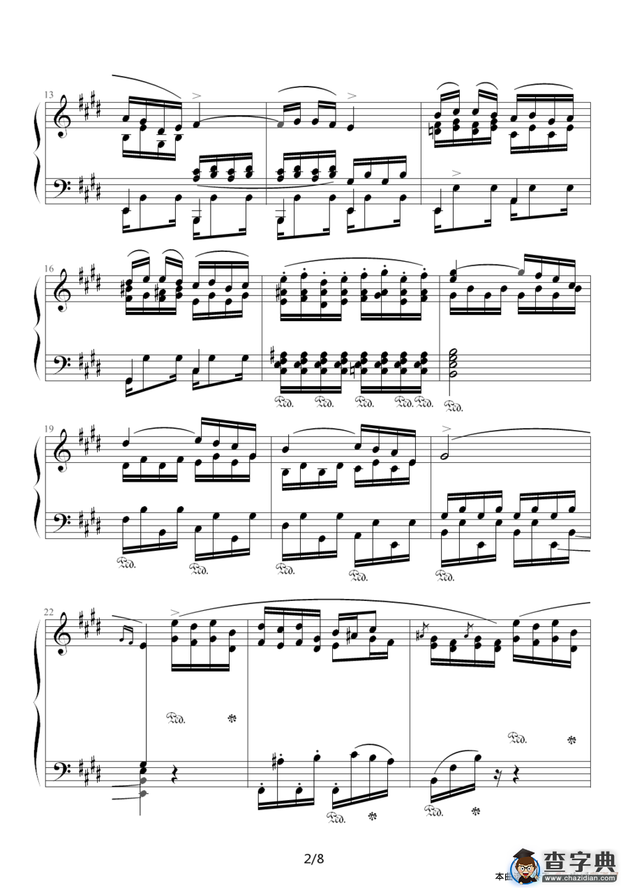 Chopin.肖邦 练习曲 Op.10 No.3 离别曲钢琴谱