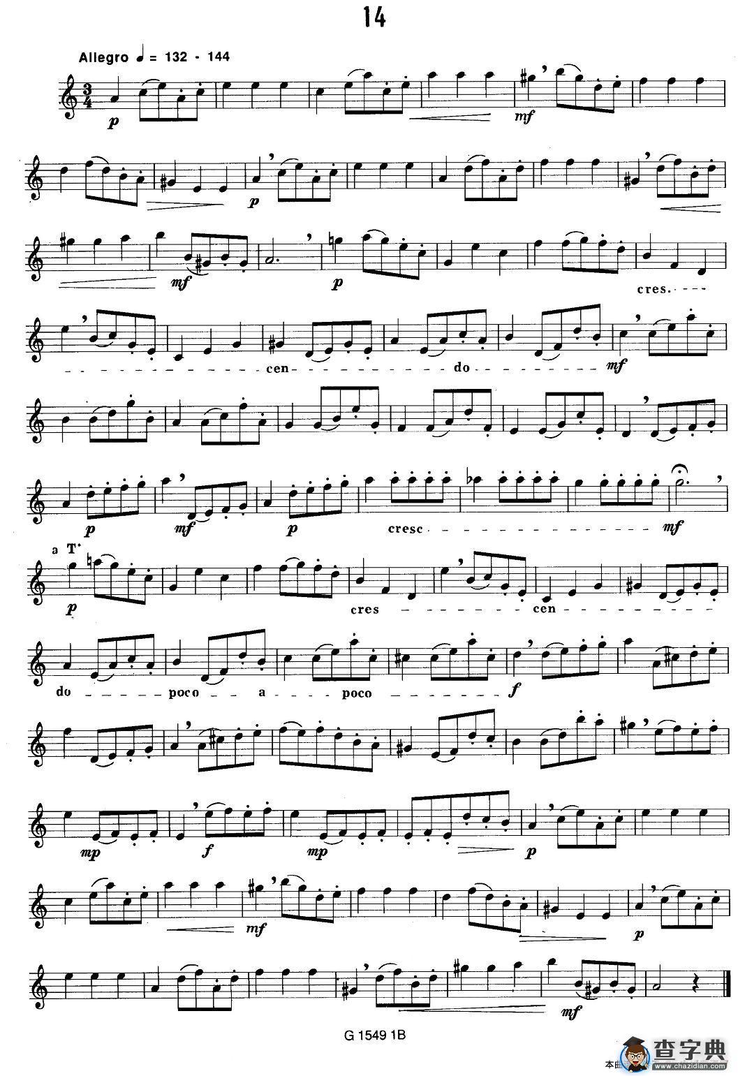 50首经典萨克斯管练习曲（11—20）萨克斯谱