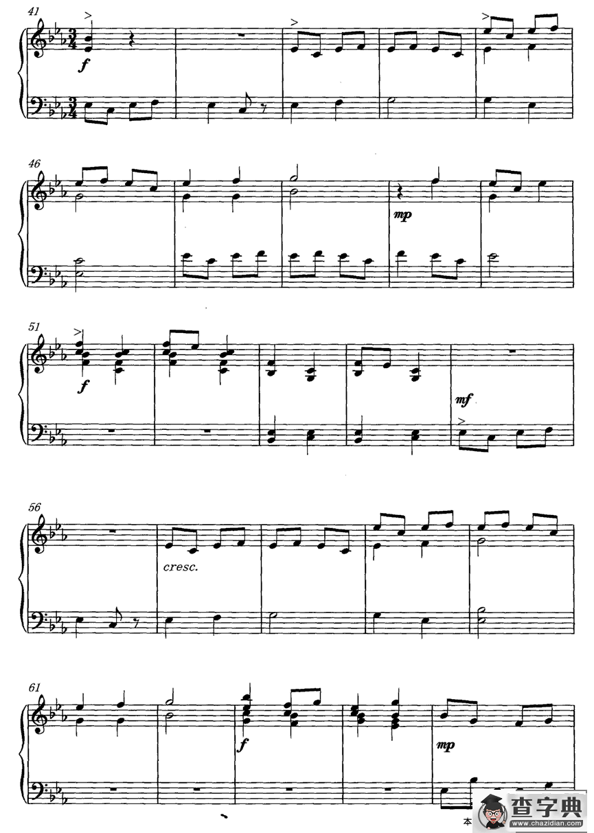 钢琴变奏曲钢琴谱