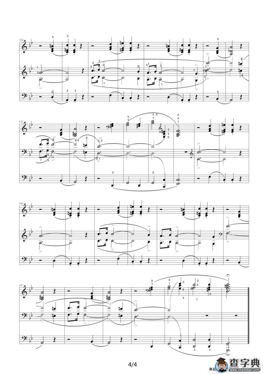 G小调夜曲，Op.15,No.3（肖邦第6号夜曲）钢琴谱